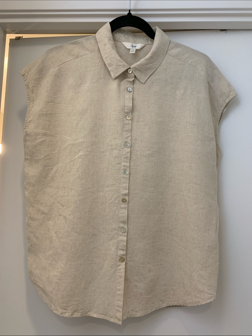 Ripe Natural Linen blend Short-Sleeve Button-Down Shirt